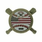 Gold plated baseball pin with coin edge