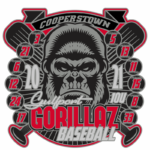 Gorillaz Cooperstown pin design with players numbers.