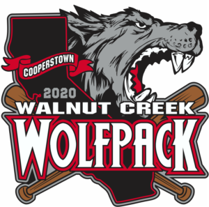 Wolfpack mascot pin for a California baseball team.