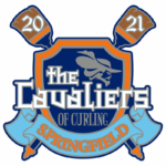 Pin design for a curling team, could be made as soft enamel or offset printed.