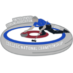 College championship curling pin. The design had an optional slider.